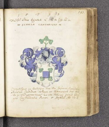Georgius Corssuvantius. – Incipit: Gloria Crocodilus. – Hamburg, 05.09.1593