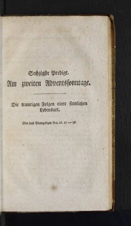 Sechzigste Predigt. [u. a.]