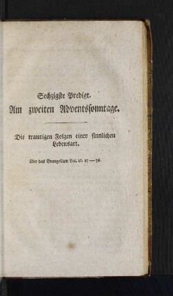Sechzigste Predigt. [u. a.]