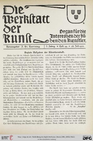1: Soziale Aufgaben der Künstlerschaft