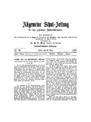 Lehrsätze über den naturkundlichen Unterricht. Erinnerungen aus dem pädagog. Seminar zu Jena