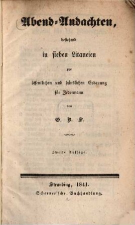 Abend-Andachten bestehend in sieben Litaneien