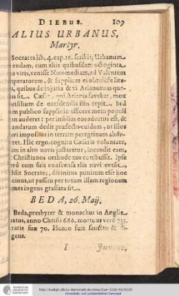 Alius Urbanus, Martyr.