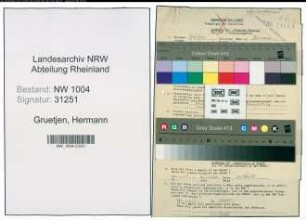 Entnazifizierung Hermann Gruetjen , geb. 20.03.1915 ()
