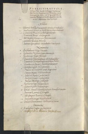 Winterhalbjahr 1558/1559. Rektorat Jakob Scheckh (Degen genannt Schegk)