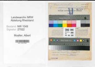 Entnazifizierung Albert Mueller , geb. 13.11.1912 (Bauingenieur)