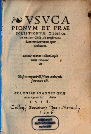 Usucapionum et praescriptionum tempora