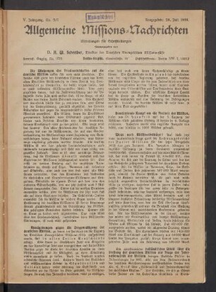 No. 5/7. 28. Juli 1919