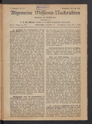 No. 5/7. 28. Juli 1919