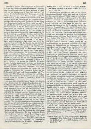 140-142 [Rezension] Kesseler, Kurt, Religionsphilosophie