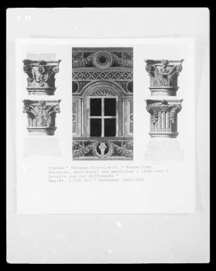 Architekturdetails des Palazzo Piccolomini in Pienza