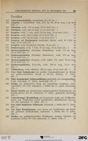 Textilien (Nr. 263-344)