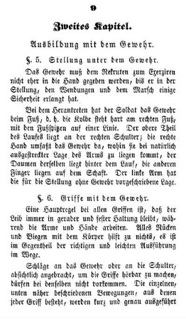 Zweites Kapitel. Ausbildung mit dem Gewehr.