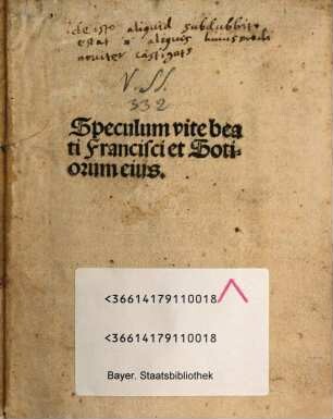 Speculum vite beati Francisci et Sociorum eius