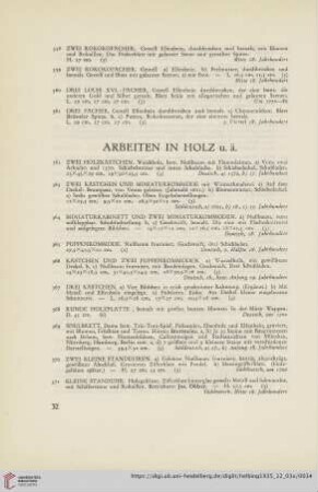 Arbeiten in Holz u.ä. (Nr. 362-380)