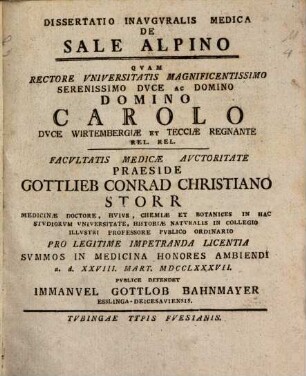 Diss. inaug. med. de sale alpino