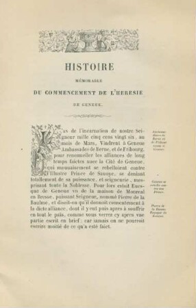 Histoire mémorable du commencement de l'heresie de Geneue