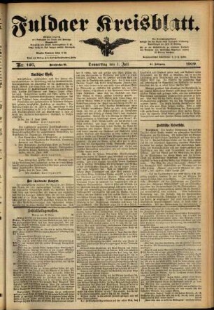 Ausgabe vom Donnerstag, den 01. Juli 1909.