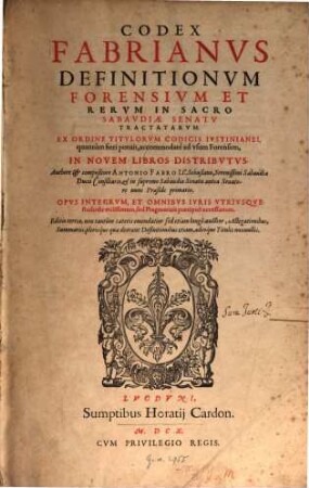 Codex Fabrianus definitionum ...