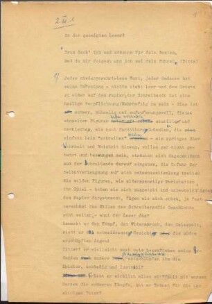 [W 3a]: An den geneigten Leser. 2. Teil
