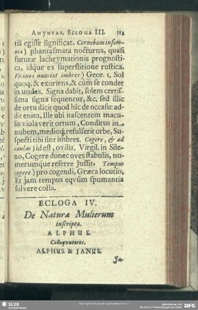 Ecloga IV. De Natura Mulierum scripta