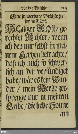 Eine sonderbare Beichte zu seinem Gott