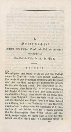 145-162 Briefwechsel zwischen dem Bischof Sack und Schleiermacher