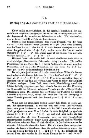 §. 9. Zerlegung der gemeinen reellen Primzahlen.