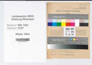Entnazifizierung Albin Meyer , geb. 25.10.1901 (Bankangestellter)