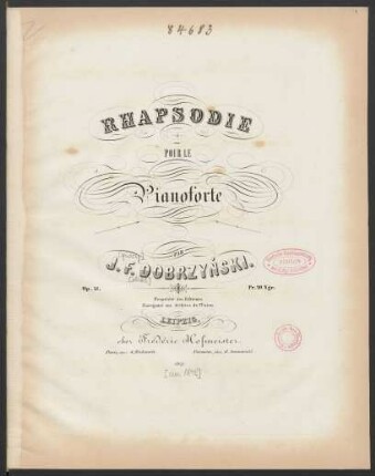 Rhapsodie Pour Le Pianoforte Op. 51