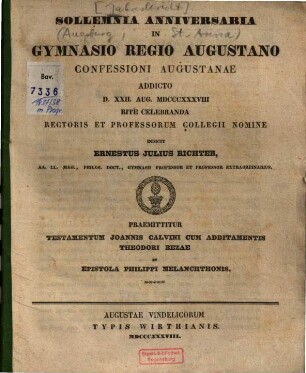 Testamentum Ioannis Calvini