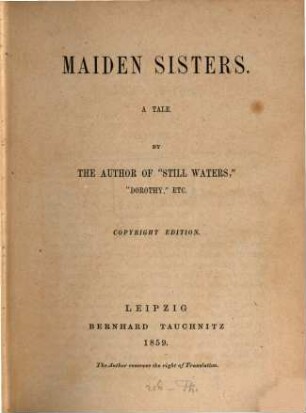 Maiden sisters : a tale