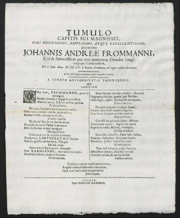 Tumulo Capitis Sui Magnifici, Viri Nobilissimi, Amplissimi...