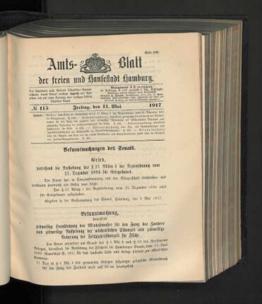 No. 115, 11. Mai 1917