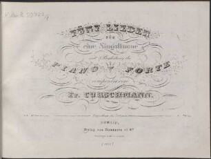 Fünf Lieder : für eine Singstimme mit Begl. d. Piano-Forte ; op. 5