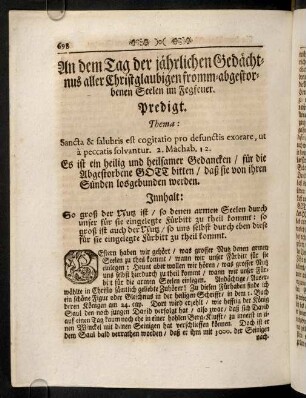 698-707, An dem Tag der jaehrlichen Gedaechtnus aller ...