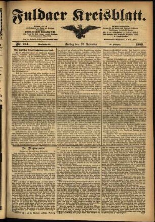 Ausgabe vom Freitag, den 27. November 1908.
