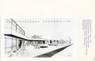 Kurmittelhaus, Badenweiler (Diplomarbeit bei Peter Poelzig): Perspektivische Ansicht