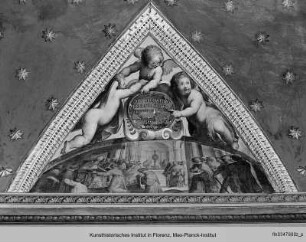 Wundertaten des Heiligen Bernhardin : Der Heilige Bernhardin vor Papst Martin V.