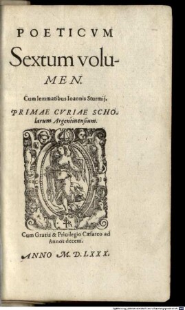 Poeticum ... Volumen, 6. (1580). - 64 S.