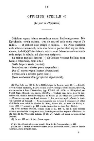 IV Officium Stellæ