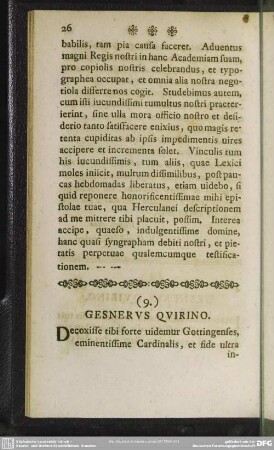 (9.) Gesnerus Quirino