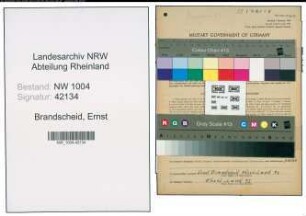 Entnazifizierung Ernst Brandscheid , geb. 16.01.1912 (Kapitaen)
