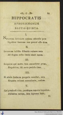 Sectio Quinta.