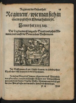 Regiment/ wie man sich in einem jeglichen Monat halten sol.