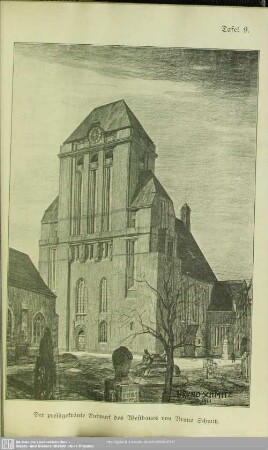 Tafel 9. Der preisgekrönte Entwurf des Westbaues von Bruno Schmitz