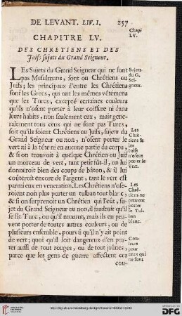 Chapitre LV: Des Chretiens et des Juifs sujets du Grand Seigneur