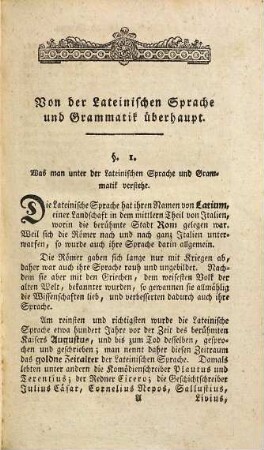 Lateinische Sprachlehre oder Grammatik für Schulen