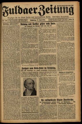 Ausgabe vom Samstag, den 27. Juni 1931.