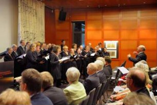 SLUB, Ausstellung "Luthers Lieder" : Ausstellungseröffnung am 22. September 2012 im Vortragssaal. Auftritt des Dresdner Bachchores